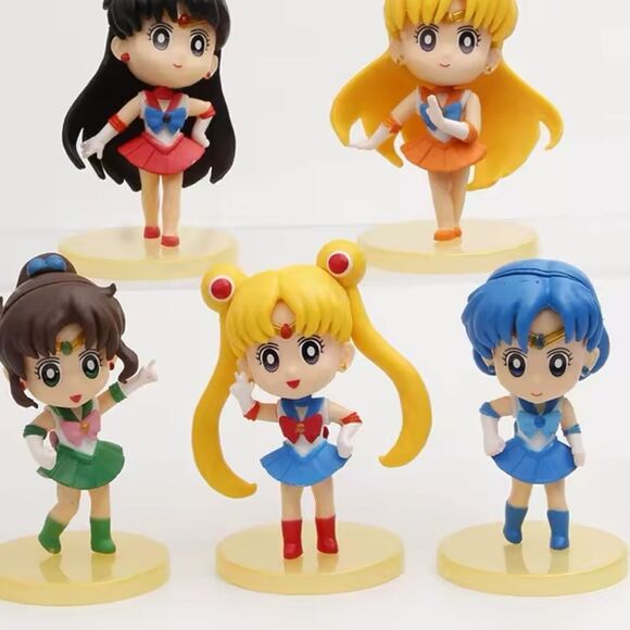 Sailor Moon Team Q Version Anime Action Figure New - Picture 4 of 4